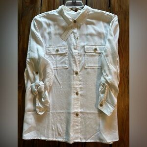 Charter House, size XXL.  Never worn.  Whites, three-quarters sleeve.